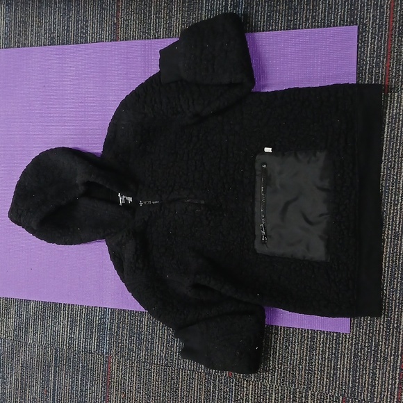 Tommy Bahama Other - Tommy Bahama Hooded Sherpa Half-Zip Pullover Black Boys 10/12 Lg